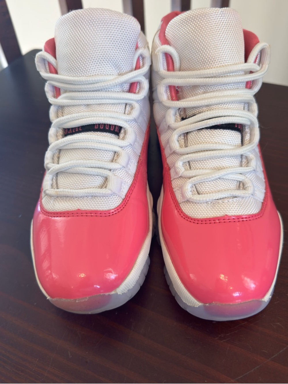 Nike Air Jordan 11 Retro "Barbie Pink" sneakers.  Patent Pink White Youth 5.5 - Picture 9 of 14